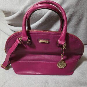 ANNE KLEIN Large Dome Crossbody Fushia Satchel HandBag w/ Strap